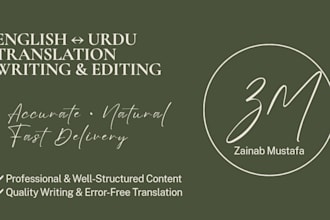 write and translate urdu and english content professionally