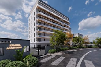 refurbish 3d condo apartment,house elevation, luxury real estate,exterior render