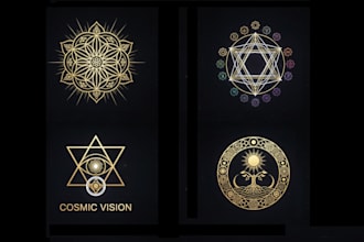 design modern sacred geometry, esoteric, mystical, spiritual logo