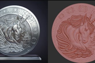 sculpt 3d coin,medllions or pendants,bas relief,cnc machining,emblems,badge,stl