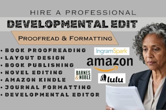development edit novel proofread fiction romance poetry memoir manuscript