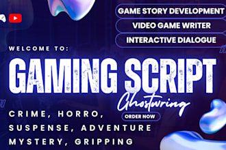 ghostwrite youtube channel detective crime gaming video scripts to engage player