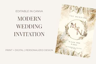design editable wedding invitations in canva