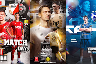 design stunning football matchday stories and posters