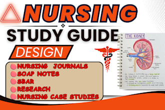 design nursing study guide, write medical ebooks, nursing planner, soap note
