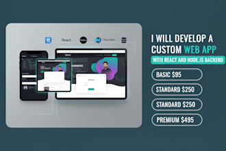 develop a custom web app with react and nodejs backend