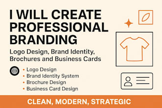 create logo design, brand identity, brochures business card with creative flair