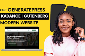 design fast generatepress website with generateblocks pro, gutenberg, kadence