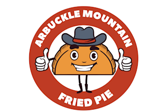 design food fried pie shop mascot logo for your business