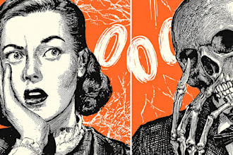 dark horror creepy retro vintage comic illustration comic vintage retro poster