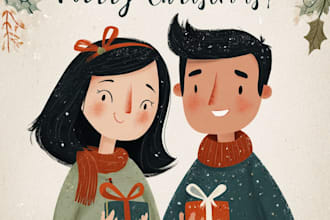 design christmas card and christmas illustration