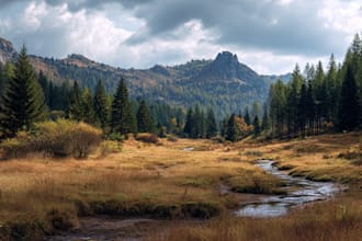 draw a natural landscape and background illustration
