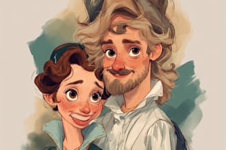 create a royal couple portrait in renaissance painting style
