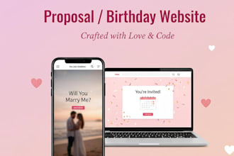 create a proposal, birthday or invitation website with response button