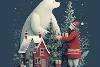 draw christmas illustrations and cards for you