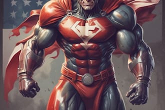 create scifi, fantasy, superhero character design