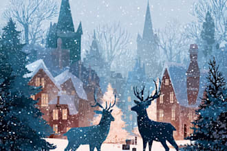design christmas card and christmas illustration