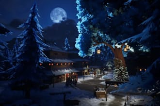 unreal engine 5 fantasy environment 3d stylized low poly environment for game