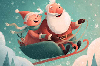design christmas card and christmas illustration
