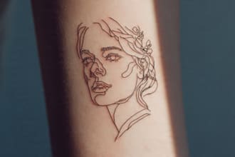 make a minimalist lineart tattoo design for you