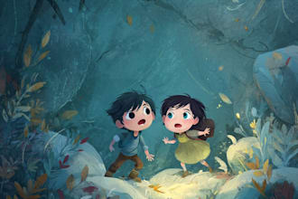 christmas children book illustration, bible illustration