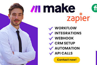 setup make com automation, make scenario, integromat, automation expert, zapier