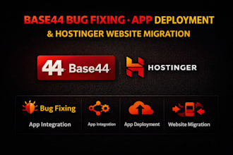 base44 bug fixing base44 integration app deployment hostinger website migration