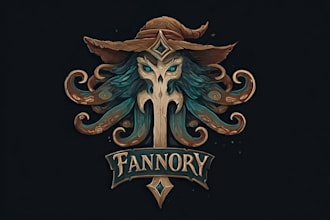 unique fantasy dungeon game logo title pack