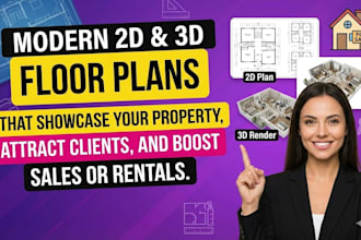 create modern 2d and 3d floor plans for homes, real estates, rentals and condos