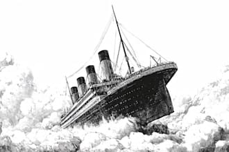 do unique hand drawn black and white classic illustrations
