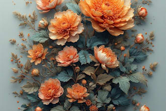 draw a detailed botanical illustration of a plant or flower