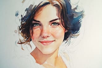 draw glorious fabulous watercolor portrait