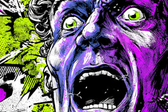 draw retro vintage comic horror comic illustration 80s pop art vintage comic
