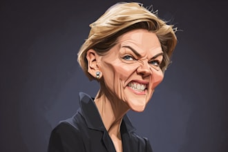create a hilarious political satirical cartoon caricature