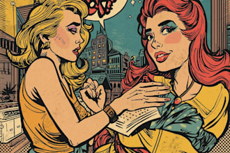 do retro vintage poster cover illustration in comic style,