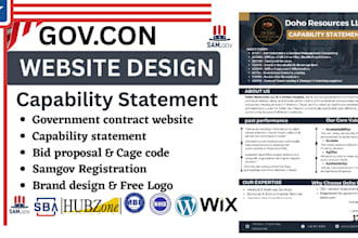 design effective capability statement and winning government contract website