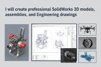 design 3d models and mechanical parts in solidworks