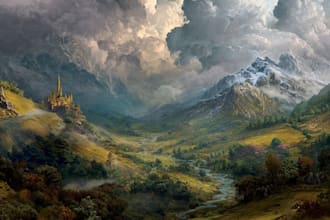 do fantasy landscape illustrations