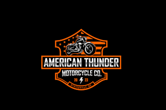 design a badass motorcycle skull and biker club logo