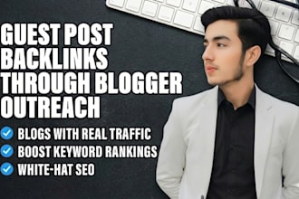 do SEO guest post backlink through blogger outreach for high value links