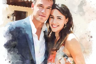 custom watercolor family portrait from photo