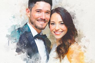 custom watercolor family portrait from photo