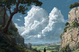 draw a landscape illustration