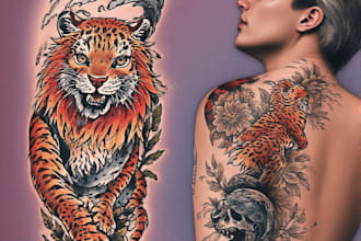 do professional creative tattoo design unique style
