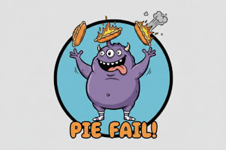 create a funny cartoon character t shirt logo