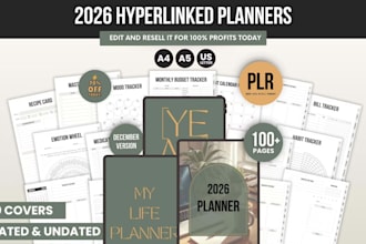 design custom hyperlinked planner, digital planner for ipad, 2026 habit tracker