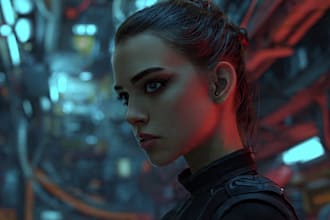 design stunning sci fi portrait art