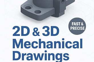 precise mechanical cad drawings for engineering project