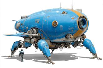 design scifi vehicle or mech character concept art