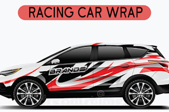 design racing car wrap itacha car wrap, f1 car wrap, any vehicle wrap design